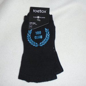 NEW BLACK CLUB PILATES 100 CLUB LOW RISE HALF TOE YOGA WORKOUT GRIP SOCKS MEDIUM